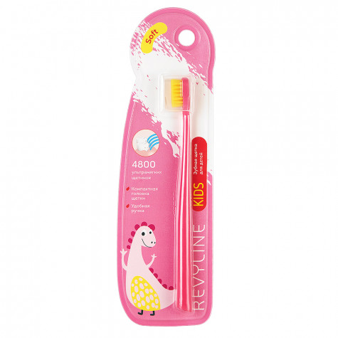 Детская зубная щетка Revyline Kids S4800 розовая - желтая, Soft